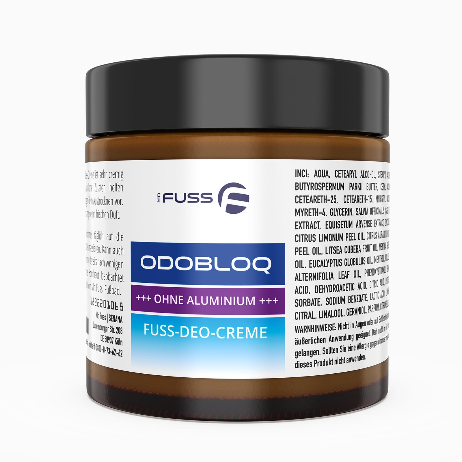 ODOBLOQ - Fußdeo-Creme ohne Aluminium - 100ml