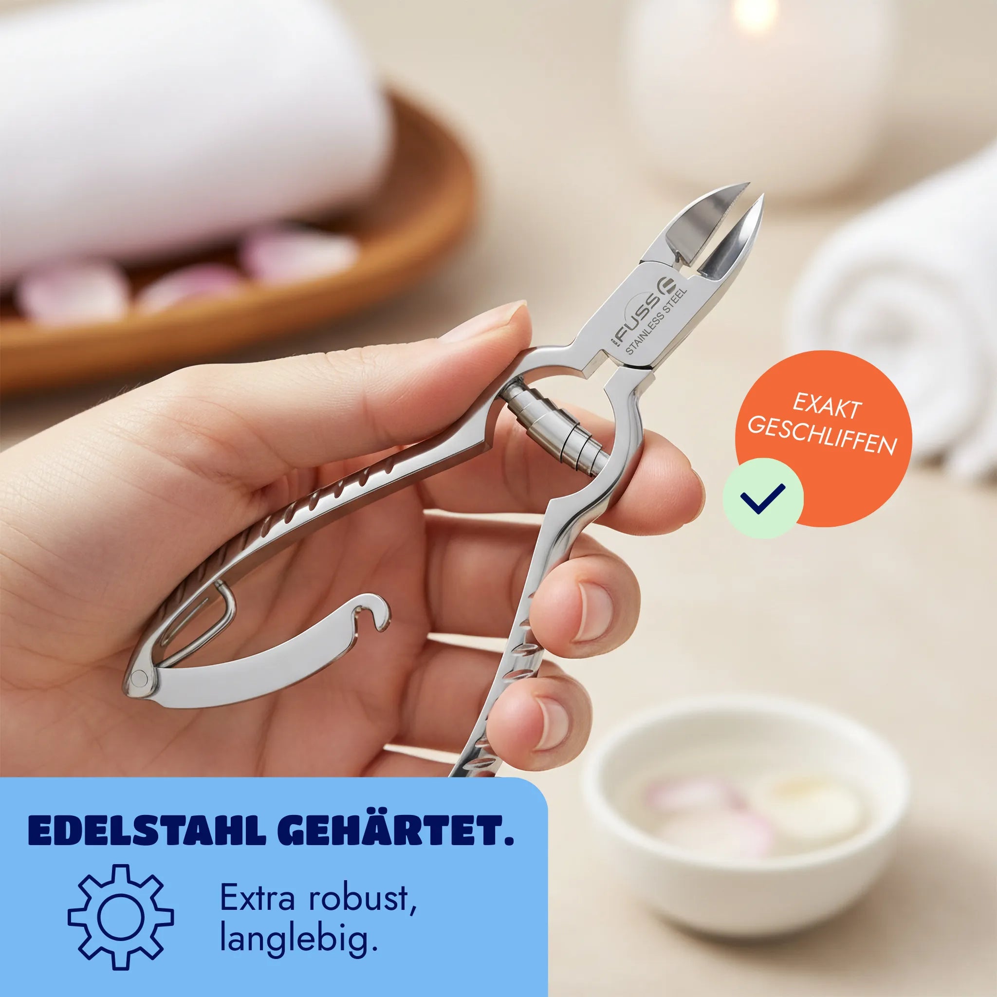 Mr. Fuss Fußnagelzange nach Turn Bull mit Spiralfeder - 14cm