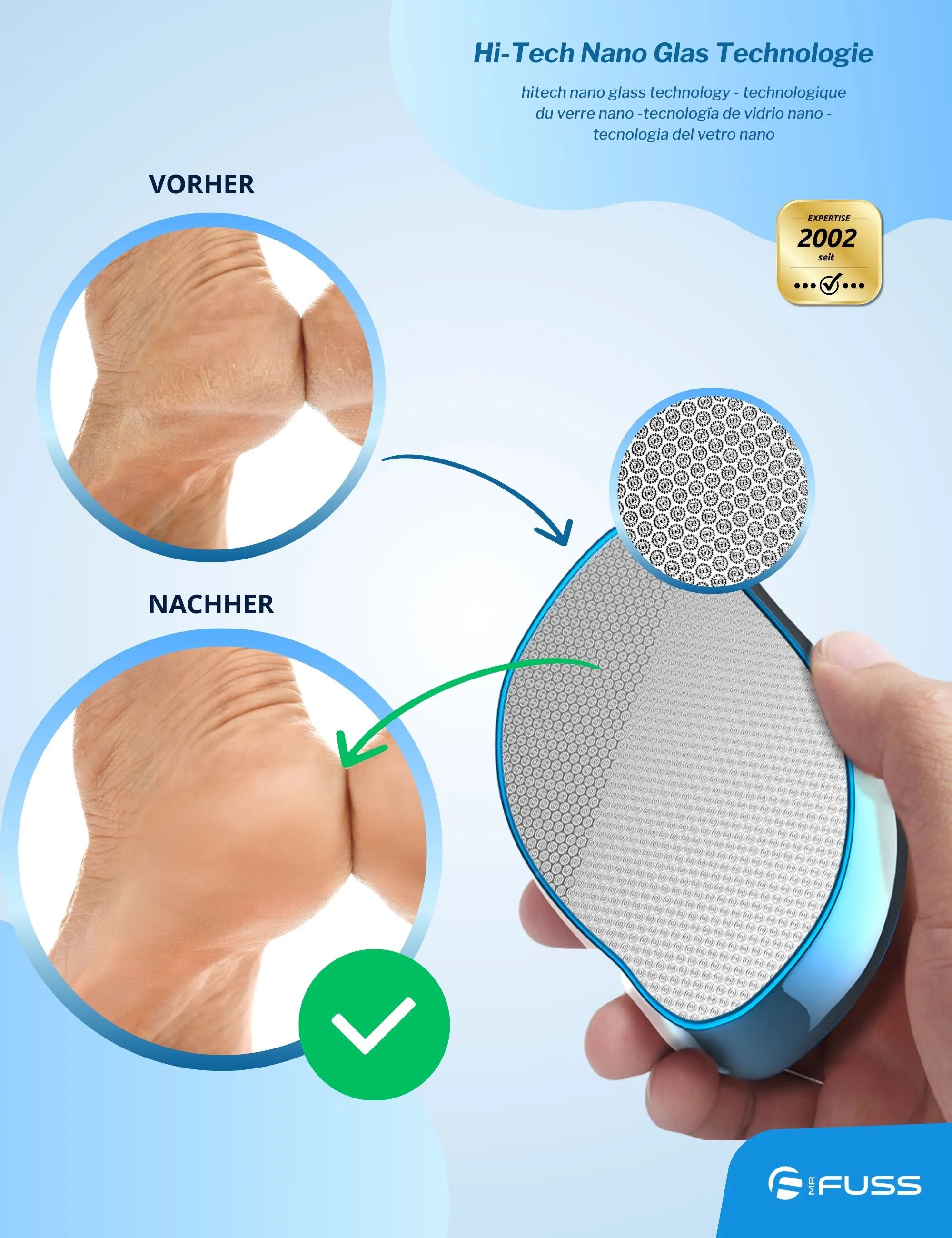 Nano Glas - 2 in 1 Hornhautentferner Feile