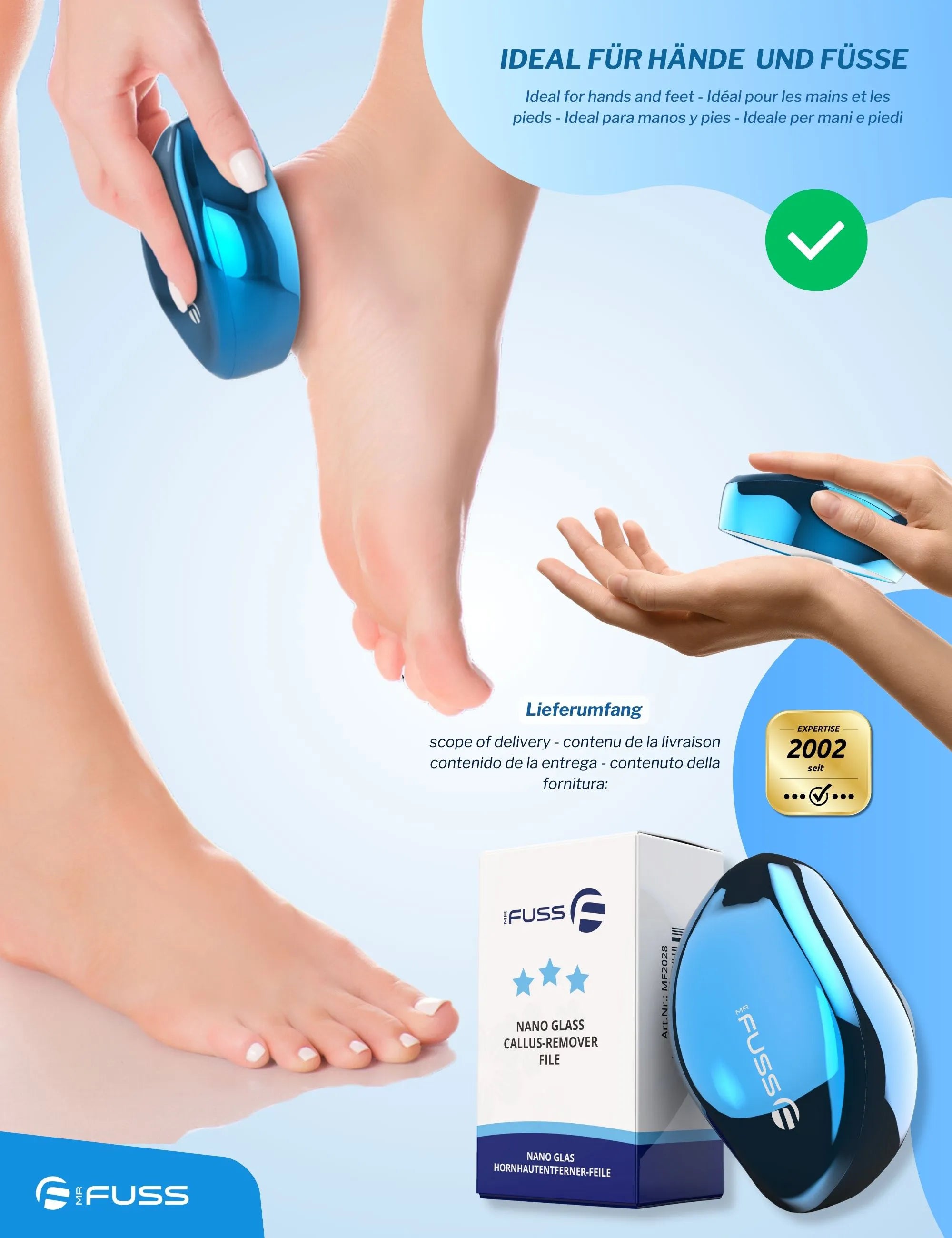 Nano Glas - 2 in 1 Hornhautentferner Feile
