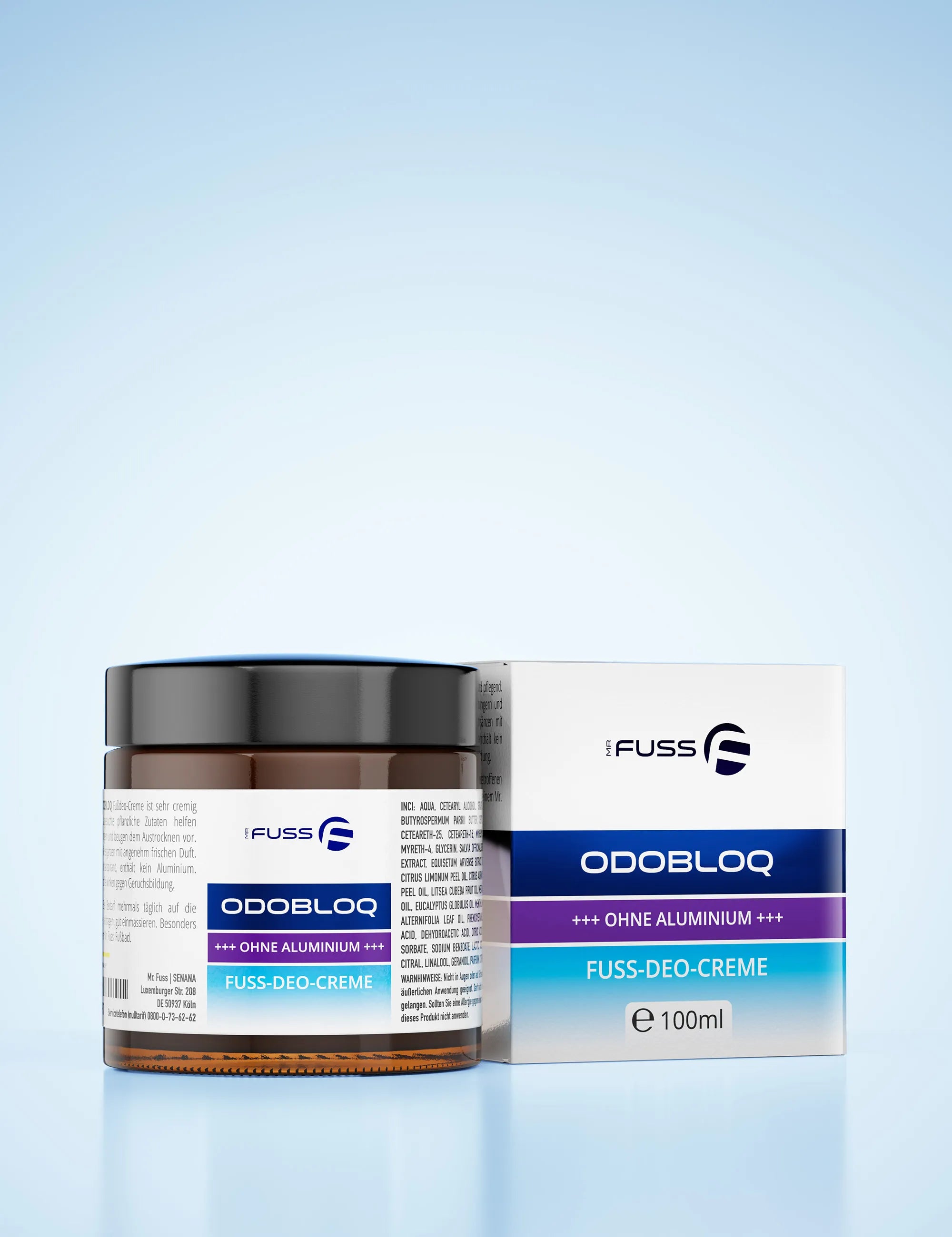 ODOBLOQ - Crema deodorante per i piedi senza alluminio - 100ml