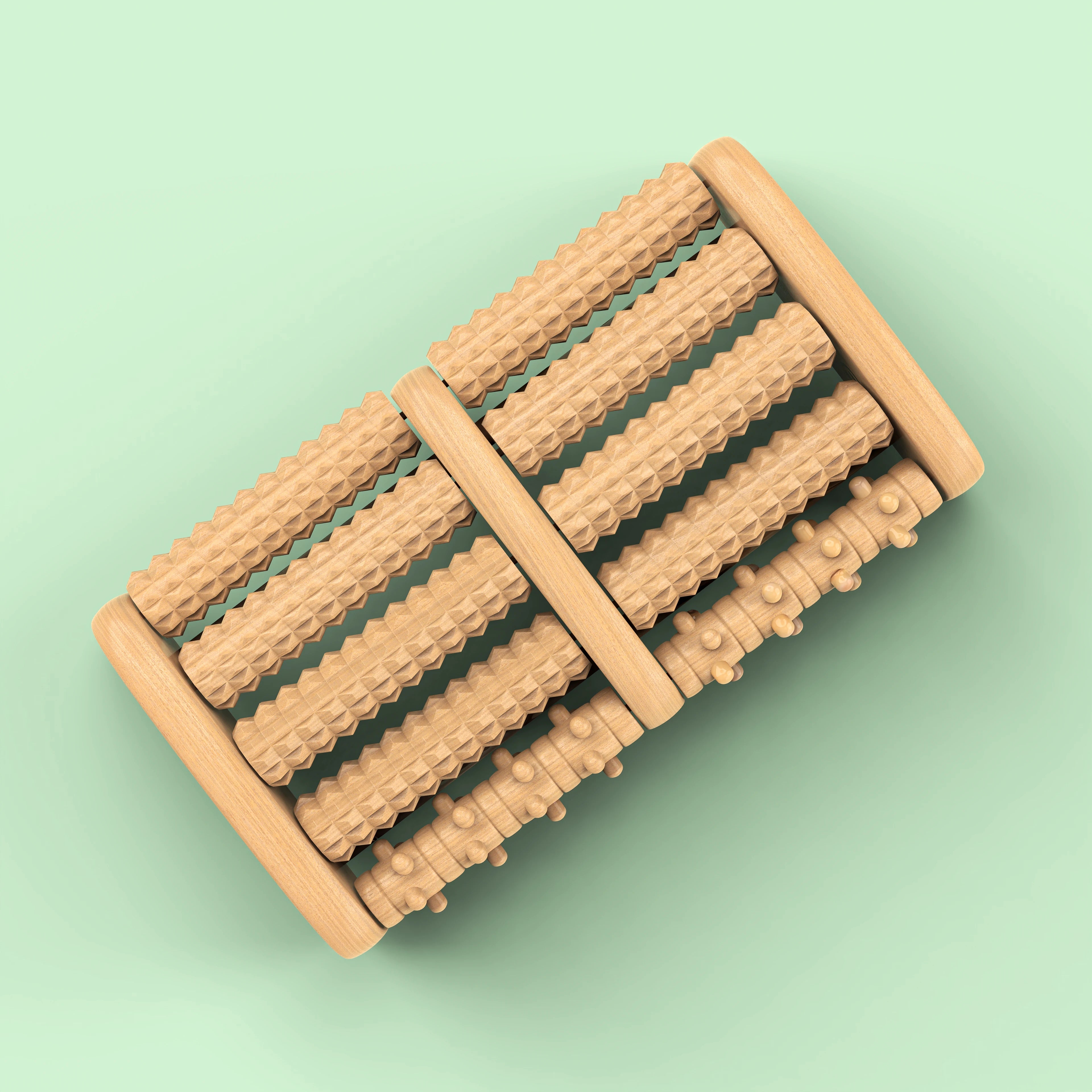 Rollaxer - Fußmassageroller aus Holz zur Fußreflexzonenmassage