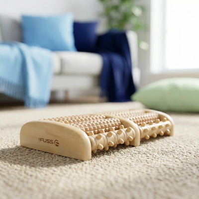 Rollaxer - Fußmassageroller aus Holz zur Fußreflexzonenmassage