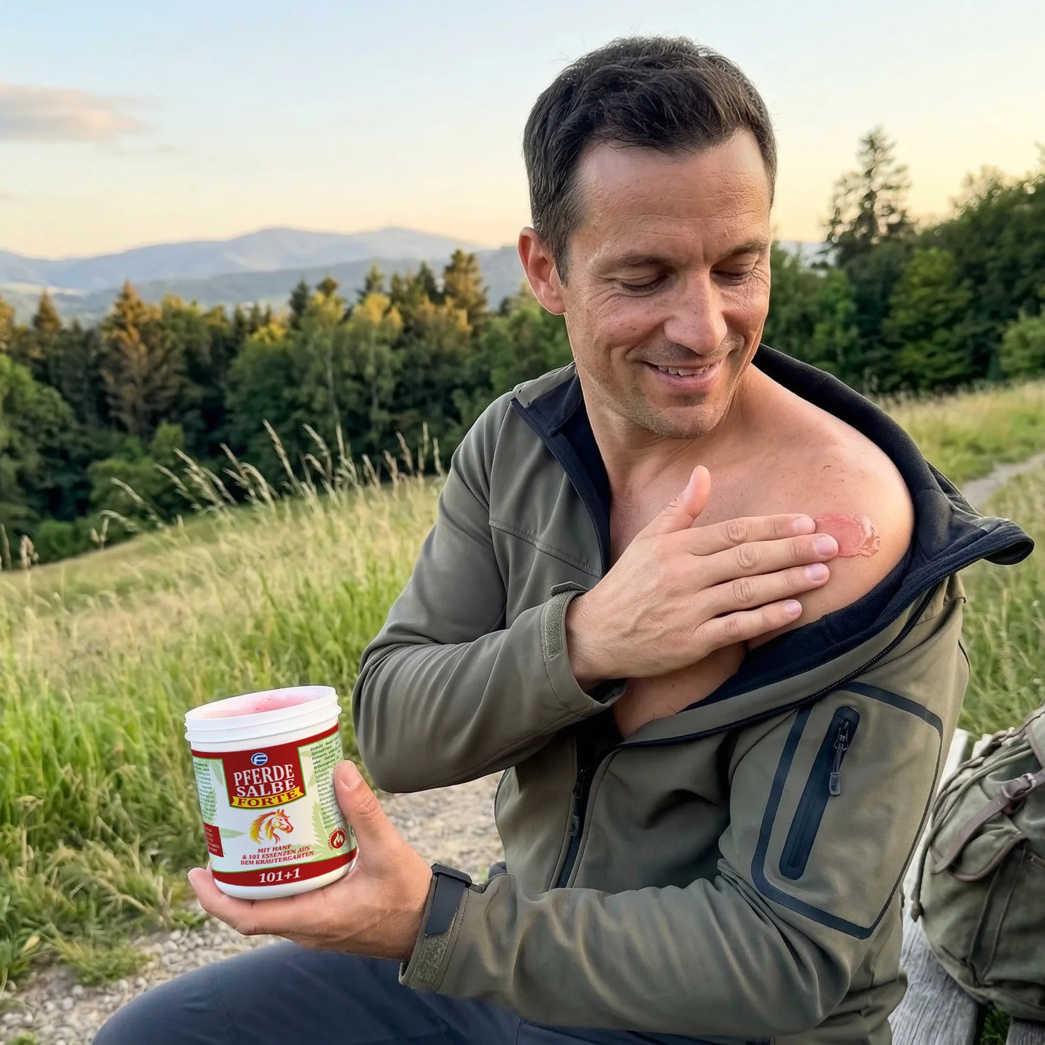 Ungüento de caballo calentador Forte para personas Fórmula 101 + 1 con cáñamo - 500ml