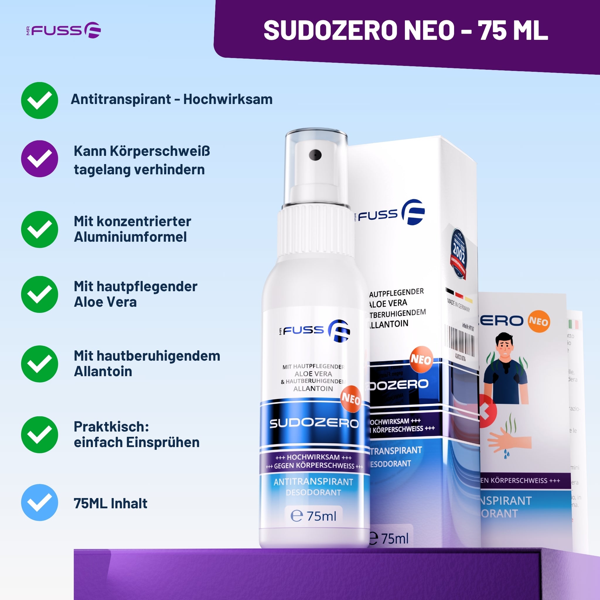 SUDOZERO Neo - Antitranspirant / Desodorant - 75ml
