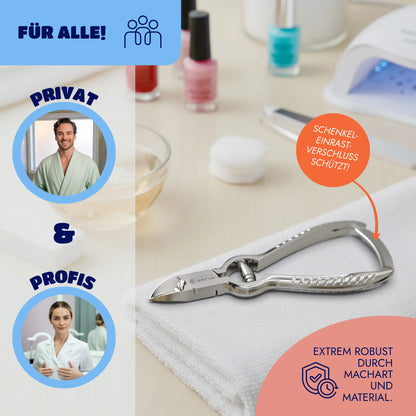 Mr. Fuss tronchesina per unghie dei piedi stile Turn Bull con molla a spirale – 14 cm