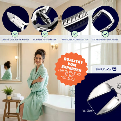 Mr. Fuss tronchesina per unghie dei piedi stile Turn Bull con molla a spirale – 14 cm