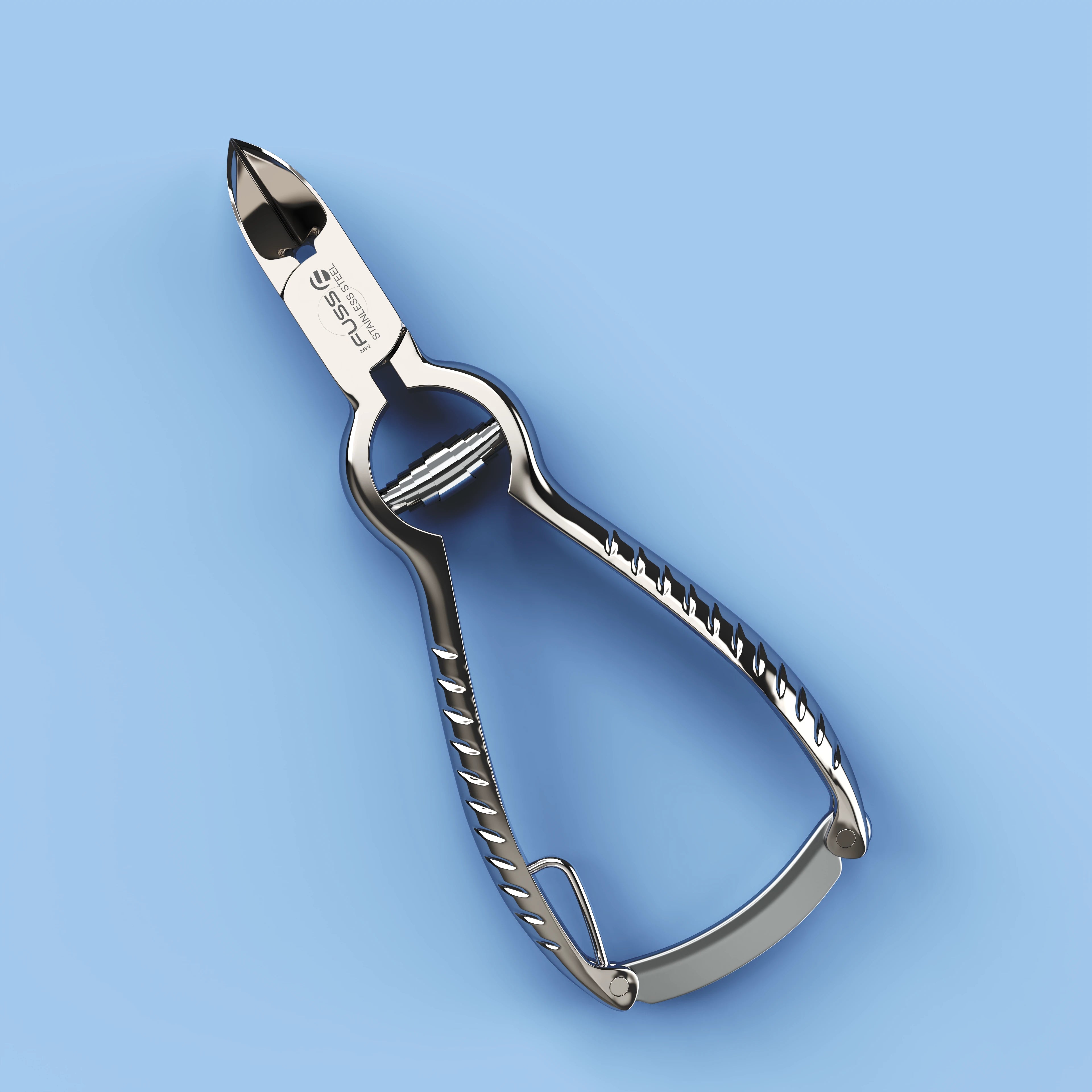 Mr. Fuss tronchesina per unghie dei piedi stile Turn Bull con molla a spirale – 14 cm